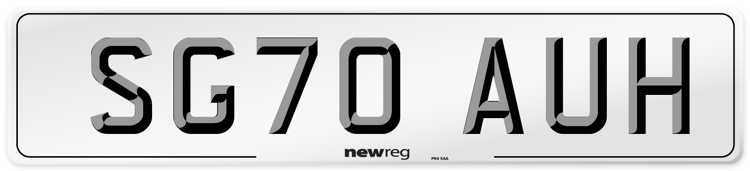 SG70 AUH Front Number Plate