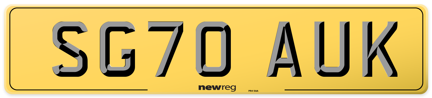 SG70 AUK Rear Number Plate