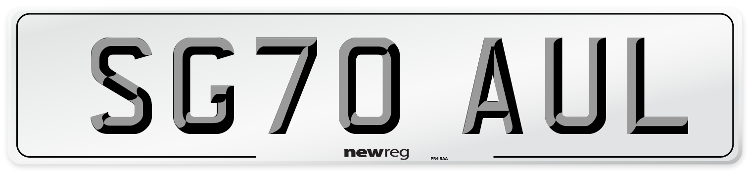 SG70 AUL Front Number Plate