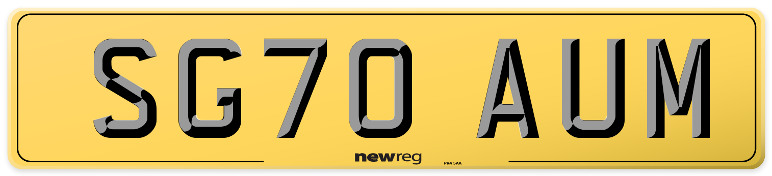 SG70 AUM Rear Number Plate