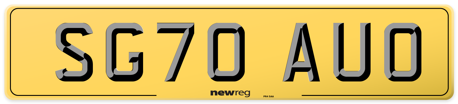 SG70 AUO Rear Number Plate
