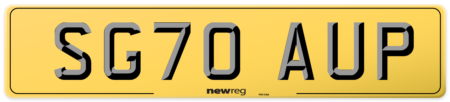 SG70 AUP Rear Number Plate