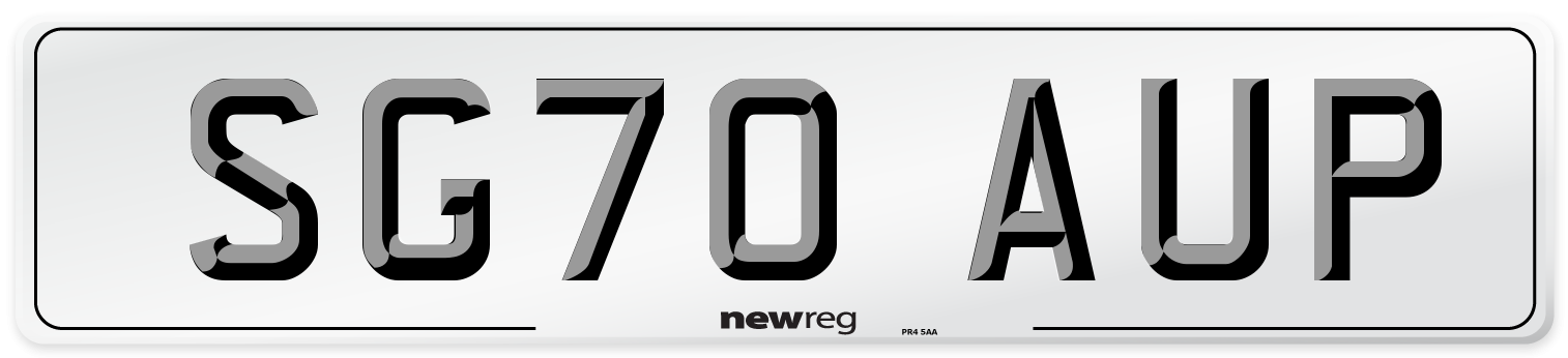 SG70 AUP Front Number Plate