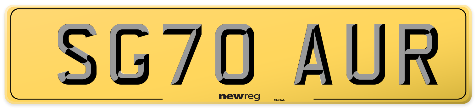 SG70 AUR Rear Number Plate