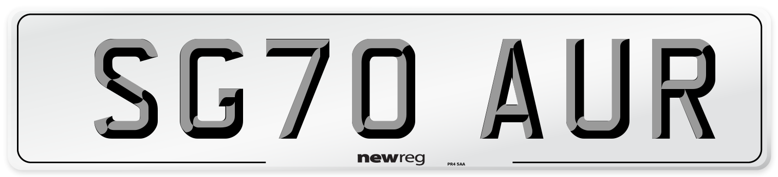 SG70 AUR Front Number Plate