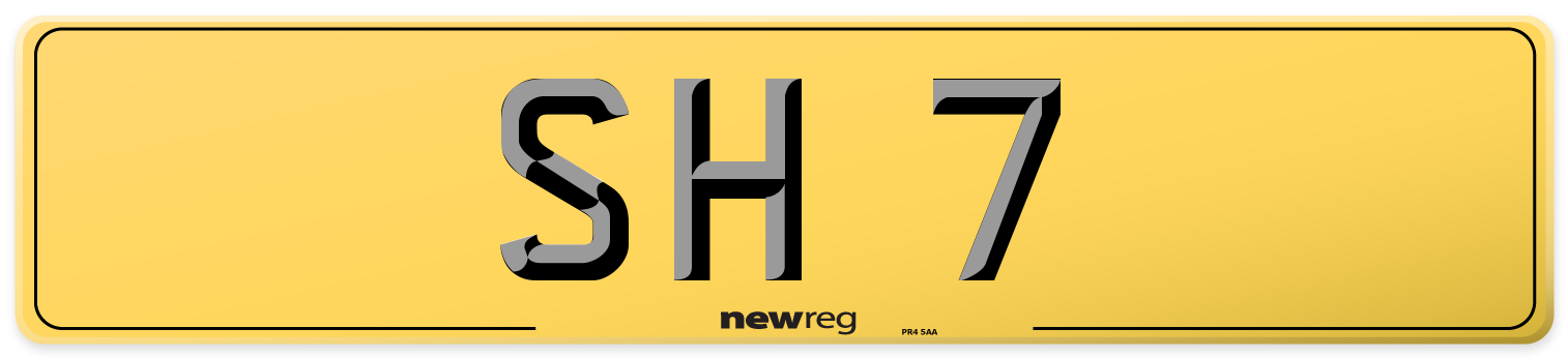 SH 7 Rear Number Plate