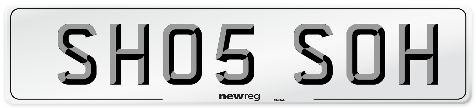 SH05 SOH Front Number Plate
