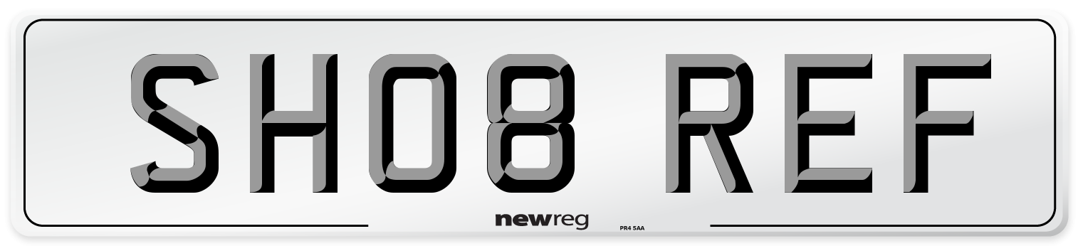 SH08 REF Front Number Plate