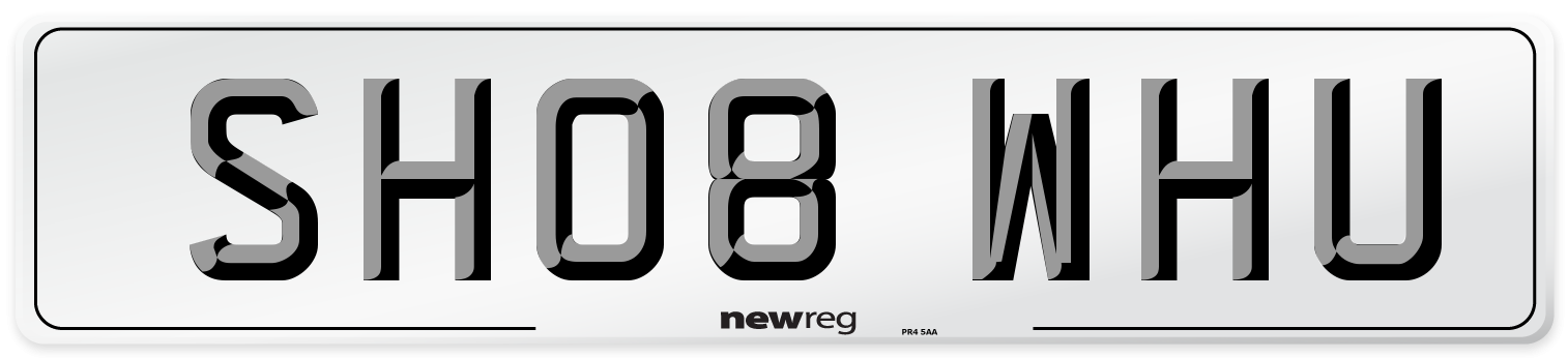 SH08 WHU Front Number Plate