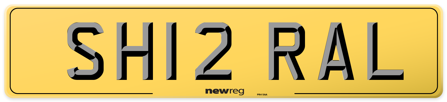 SH12 RAL Rear Number Plate