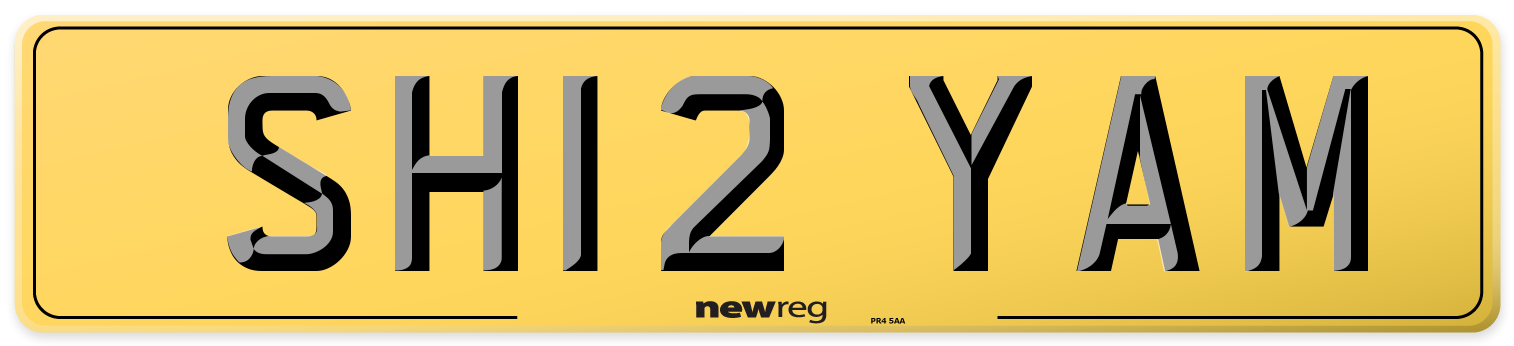 SH12 YAM Rear Number Plate