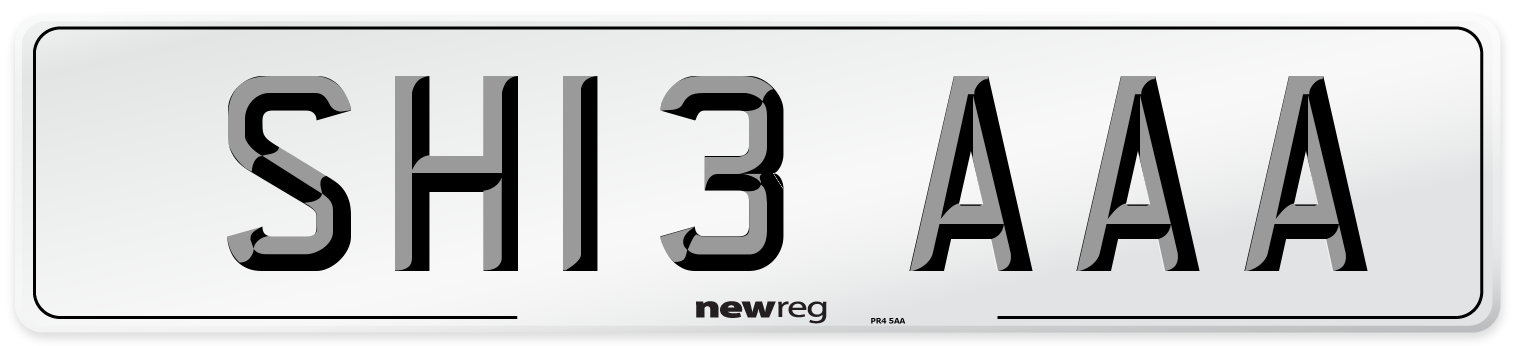 SH13 AAA Front Number Plate