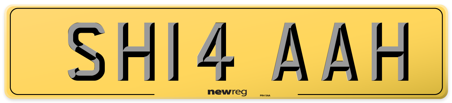 SH14 AAH Rear Number Plate
