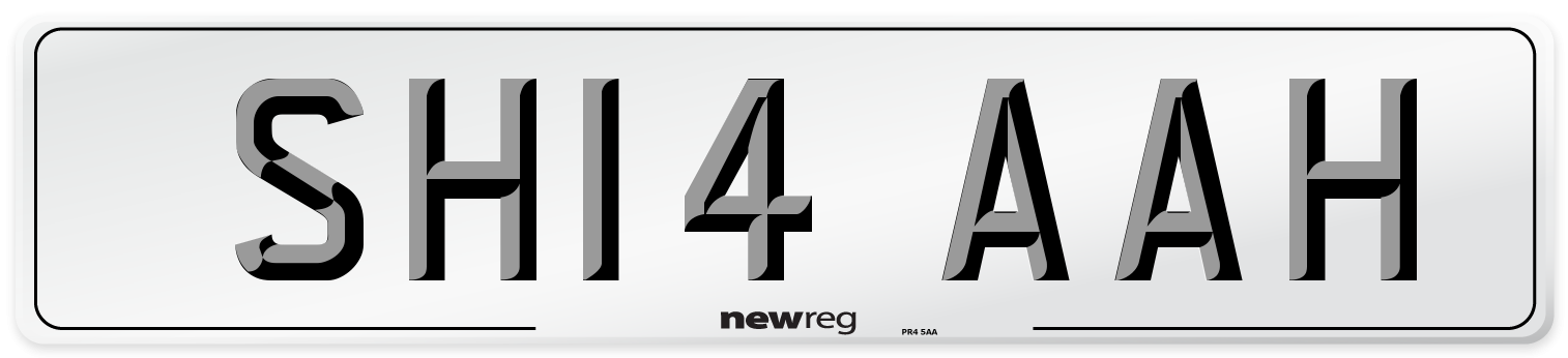 SH14 AAH Front Number Plate