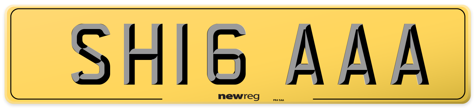 SH16 AAA Rear Number Plate