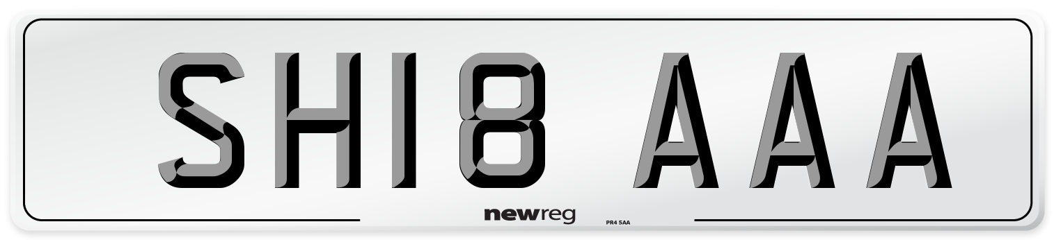 SH18 AAA Front Number Plate