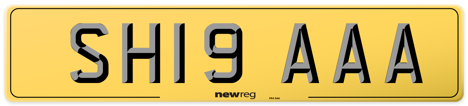 SH19 AAA Rear Number Plate