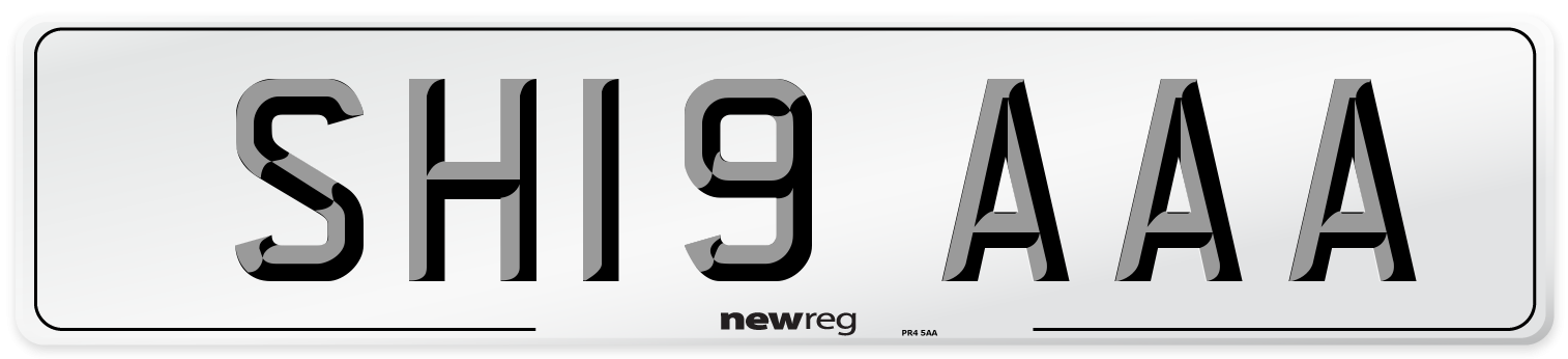 SH19 AAA Front Number Plate
