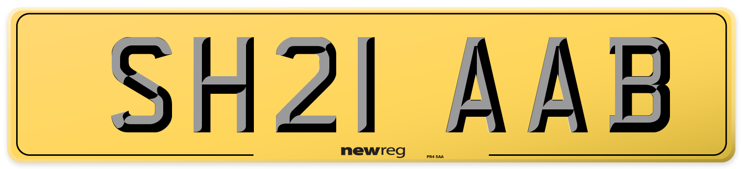 SH21 AAB Rear Number Plate