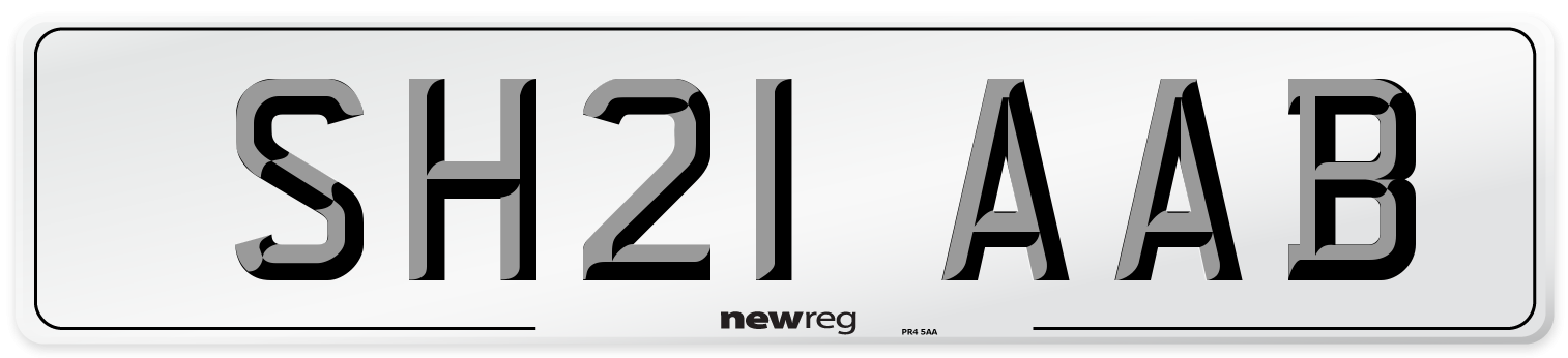 SH21 AAB Front Number Plate