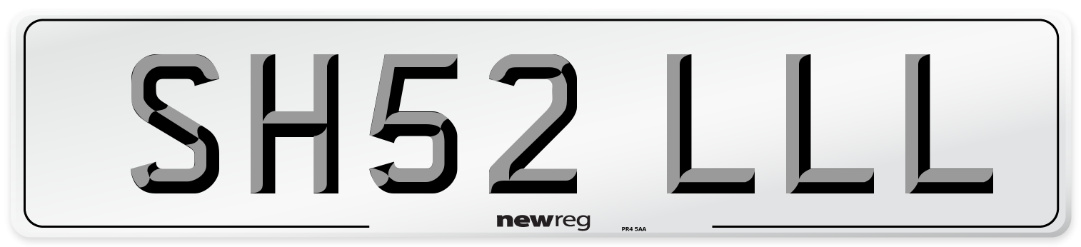 SH52 LLL Front Number Plate