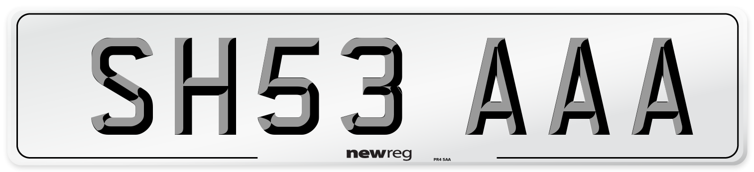 SH53 AAA Front Number Plate