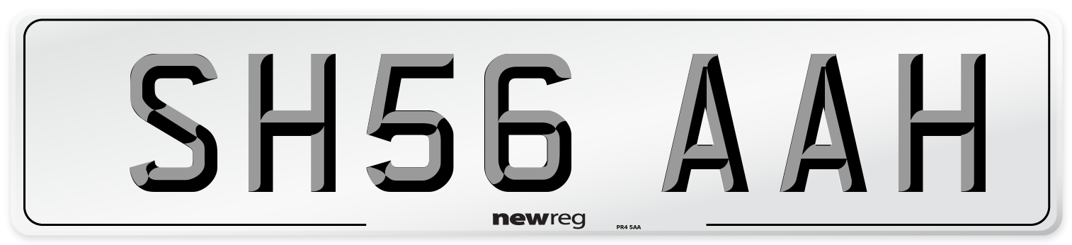SH56 AAH Front Number Plate