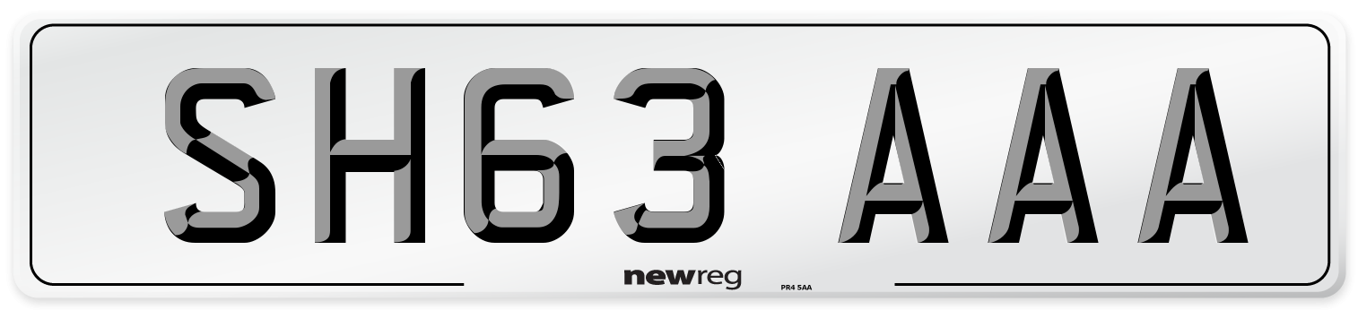 SH63 AAA Front Number Plate