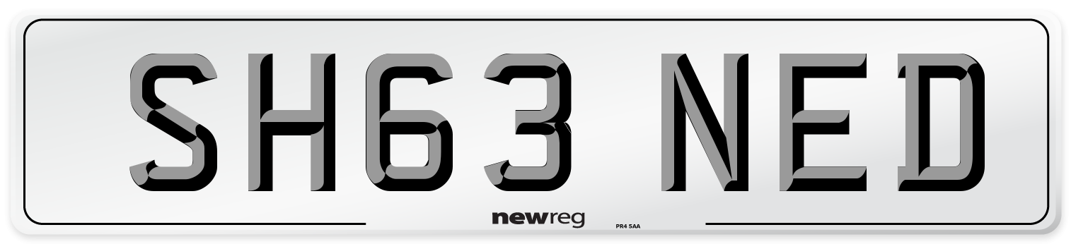 SH63 NED Front Number Plate
