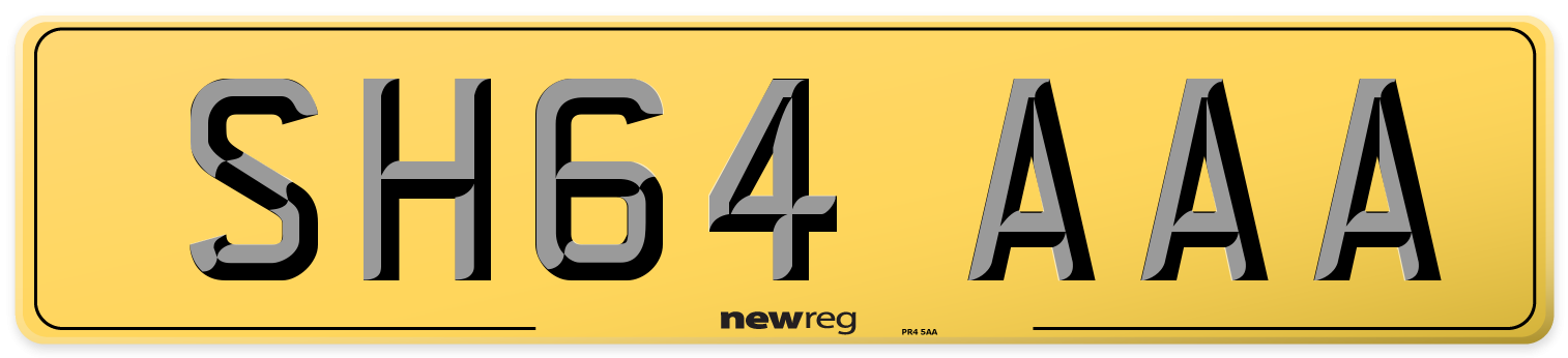 SH64 AAA Rear Number Plate