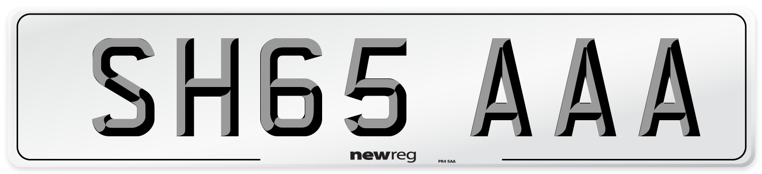 SH65 AAA Front Number Plate