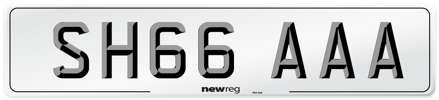 SH66 AAA Front Number Plate