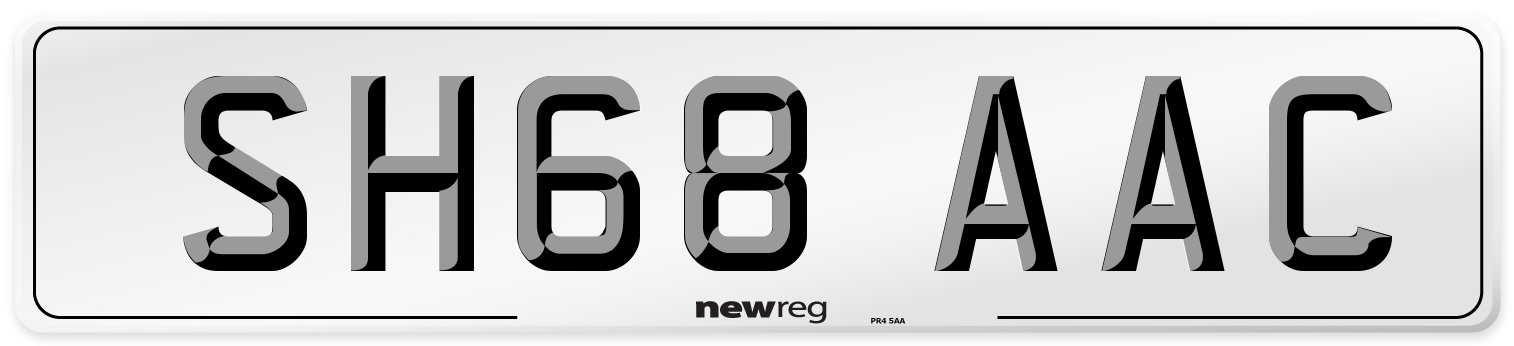 SH68 AAC Front Number Plate