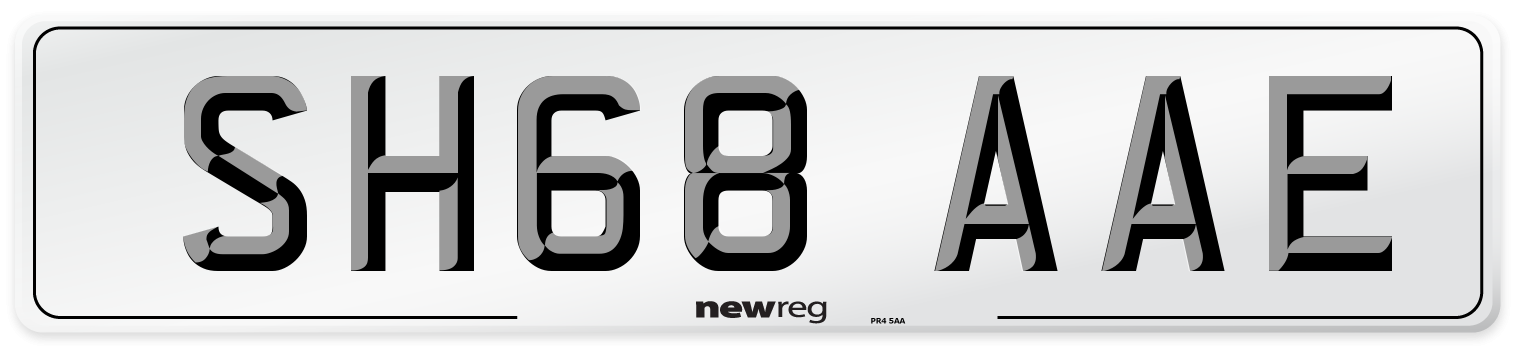 SH68 AAE Front Number Plate
