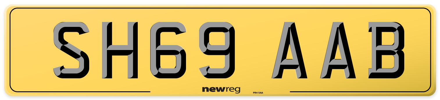 SH69 AAB Rear Number Plate