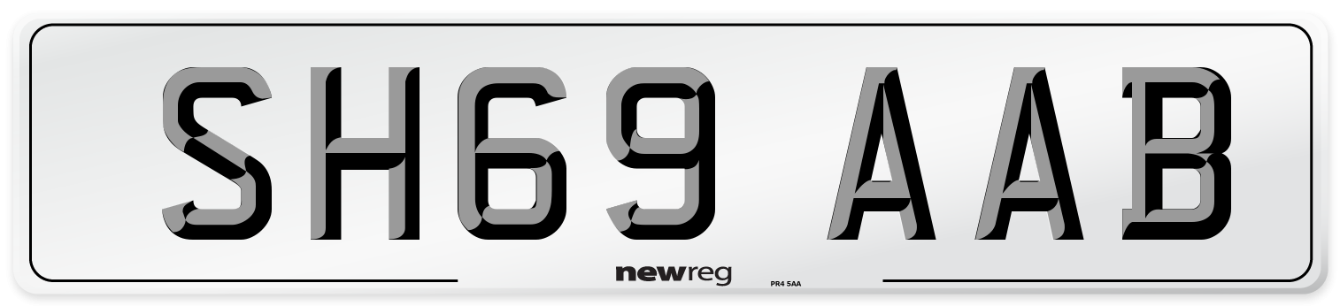 SH69 AAB Front Number Plate