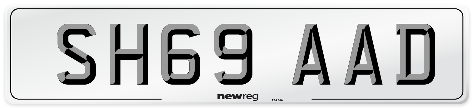 SH69 AAD Front Number Plate