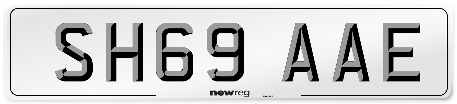 SH69 AAE Front Number Plate