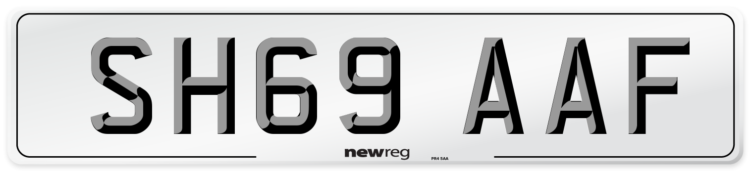 SH69 AAF Front Number Plate