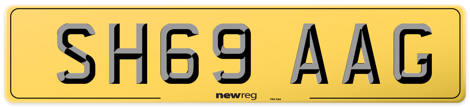 SH69 AAG Rear Number Plate
