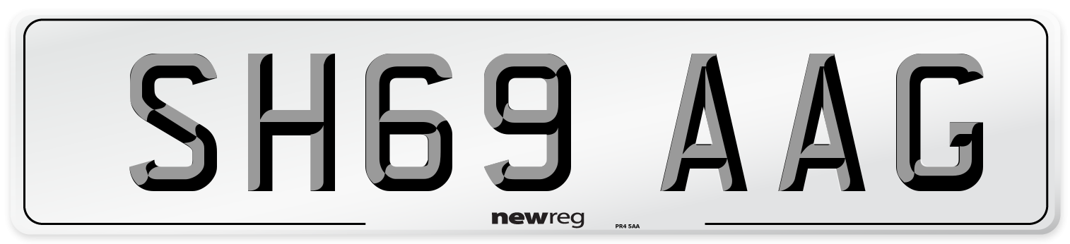 SH69 AAG Front Number Plate