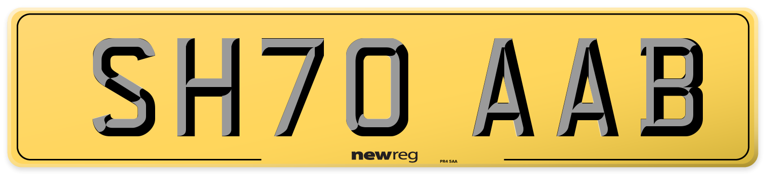 SH70 AAB Rear Number Plate