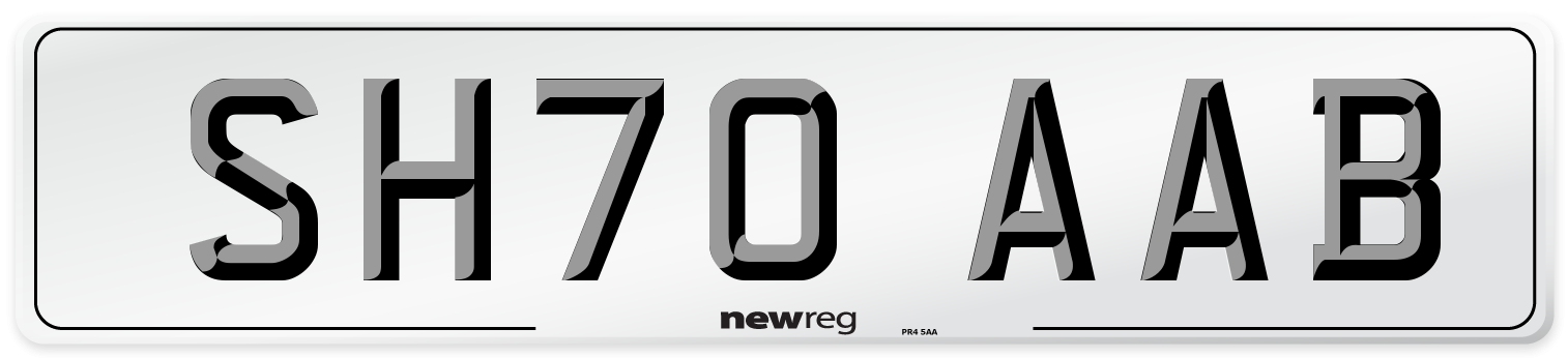 SH70 AAB Front Number Plate