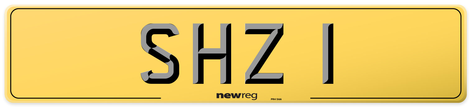 SHZ 1 Rear Number Plate