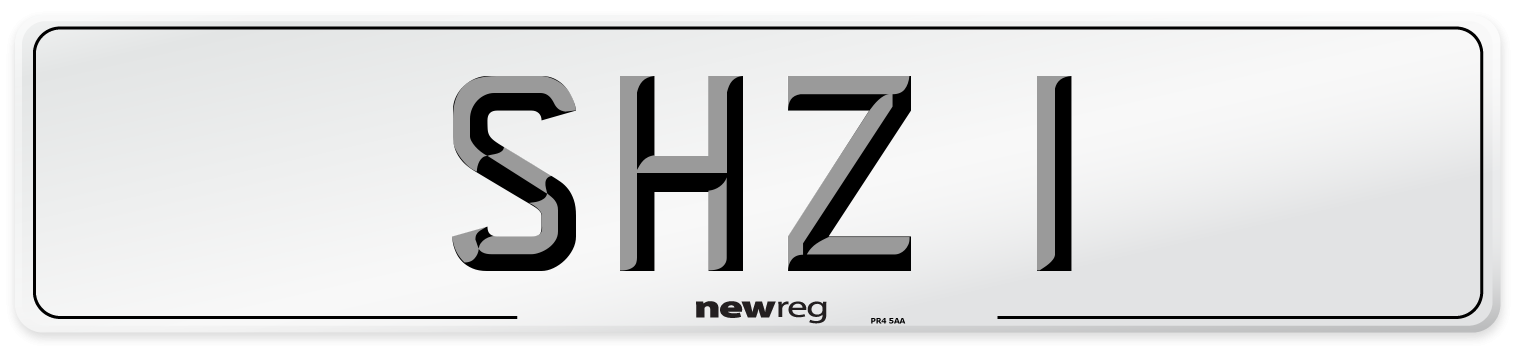 SHZ 1 Front Number Plate