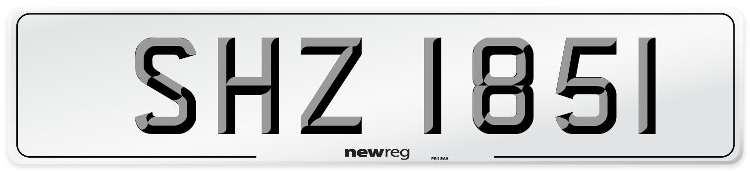 SHZ 1851 Front Number Plate
