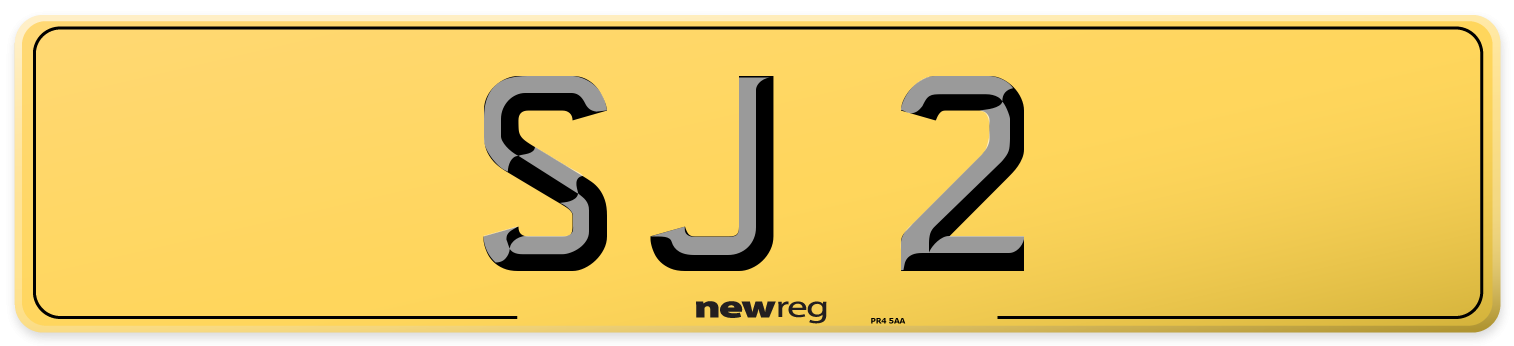 SJ 2 Rear Number Plate