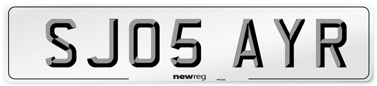 SJ05 AYR Front Number Plate