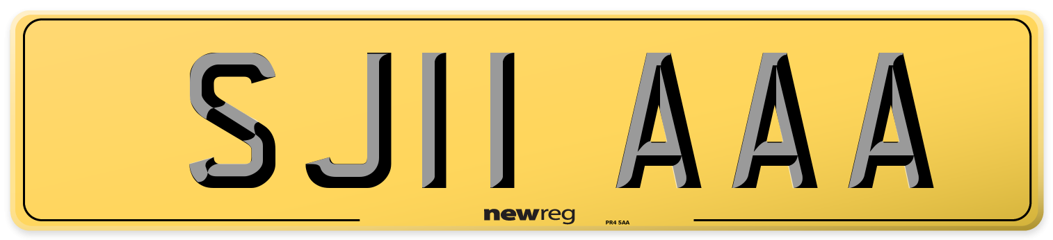 SJ11 AAA Rear Number Plate
