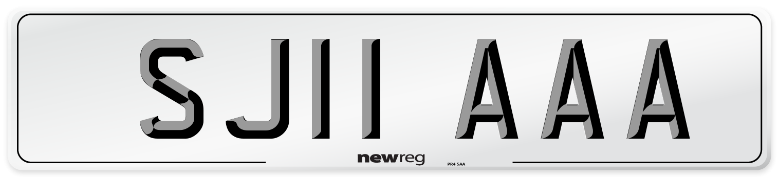 SJ11 AAA Front Number Plate